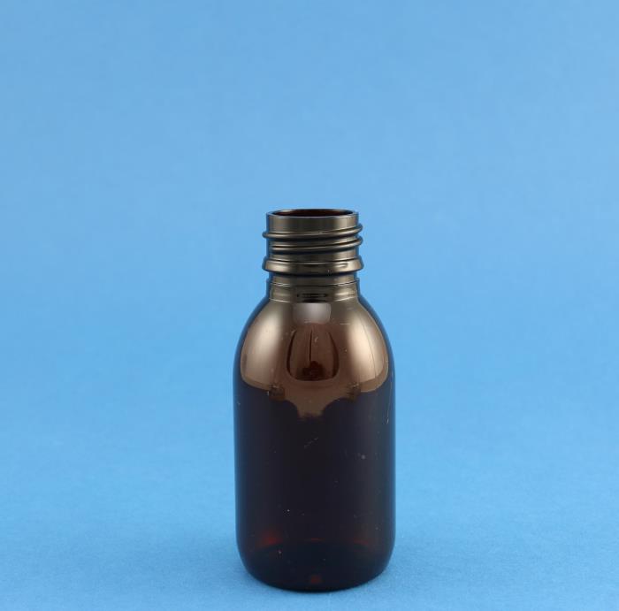 100ml Alpha Bottle Amber PET 28mm Neck